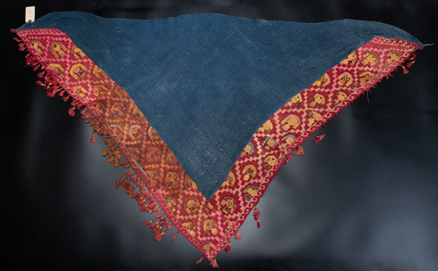 A Triangular Garment with Tapestry Border, Central Coast, Peru, End of Late Intermediate Period, 1350-1470 CE