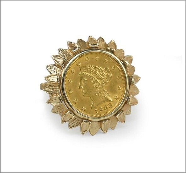 A United Stated 1903 $2.5 Gold Coin Ring.