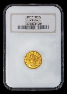 A United States 1907 Liberty Head $2.50 Gold Coin