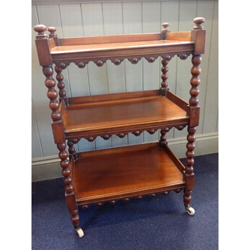 A VICTORIAN MAHOGANY BUFFET OR TROLLEY of small proportions,...