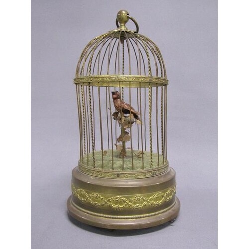 A Victorian caged singing bird Automata, 29cm h.
