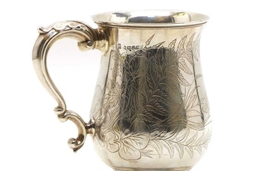 A Victorian silver baluster form mug
