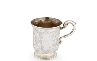 A Victorian silver christening cup