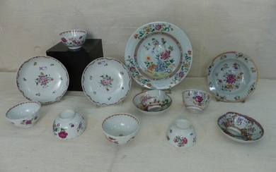 A batch of 14 china. Period: 18th century.