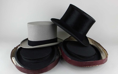 A black silk top hat by