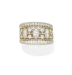 A diamond, 18k gold and platinum ring