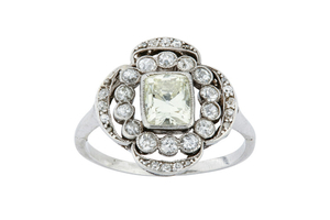 A diamond cluster ring, circa 1910 The collet-set...
