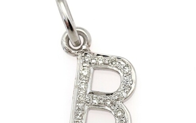SOLD. A diamond pendant in the shape of the letter "B" set with numerous diamonds,...