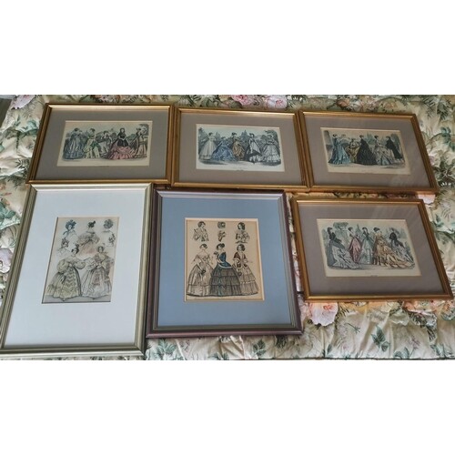 A good quantity of 19th Century hand coloured French Fashion...
