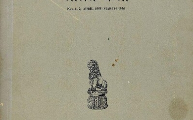 A group of ten journals on Classical Indian Art published by Lalit Kala Akademi, Lucknow, India comprising Lalit Kala Nos. 1-2 (April 1955 - March 1956); Lalit Kala No. 5 (April 1959); Lalit Kala No. 6 (October 1959); Lalit Kala No. 7 (April 1960);...