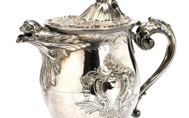 A large Portugese silver ewer