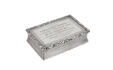 A large William IV sterling silver snuff box, Birmingham 1830 by Thomas Shaw