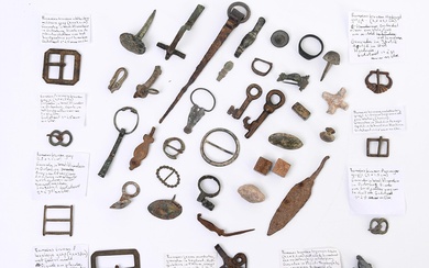 A lot of various bronze and metal objects, Roman Period and later;