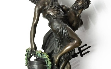 A patinated bronze figural group of the Abduction of Persephone