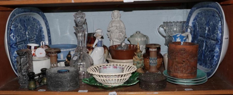 A quantity of decorative ceramics including: Doulton Lambeth earthenware jug...