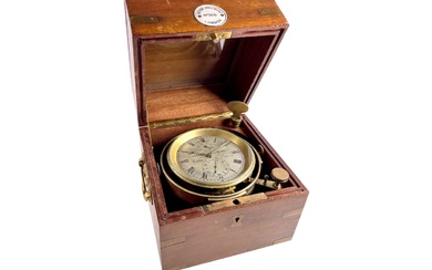 A ship's chronometer with 56h power reserve indication and seconds...
