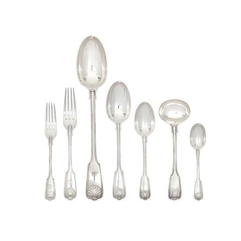 A silver Fiddle, Thread and Shell pattern flatware service