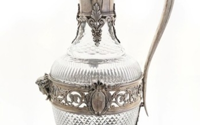 A very unique 84 Russian Silver and Crystal jug,...
