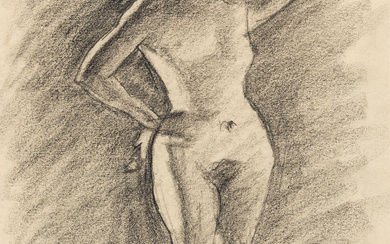ALBERT MARQUET (1875 - 1947, FRENCH) Untitled, (Nude). Charcoal on paper, laid t...