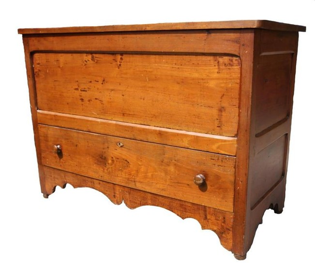 AMERICAN SOUTHERN ANTIQUE PRIMITIVE WALNUT CHEST