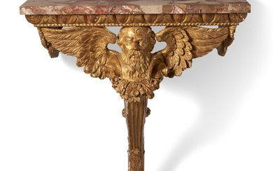 AN ENGLISH GILTWOOD CONSOLE TABLE