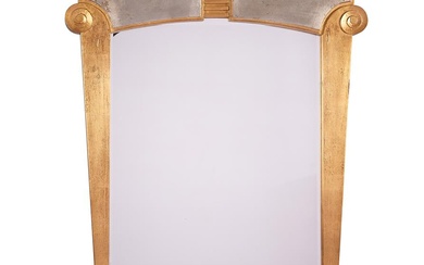 AN GILTWOOD AND SILVER GILT MIRROR DESIGNED BY DONGHIA
