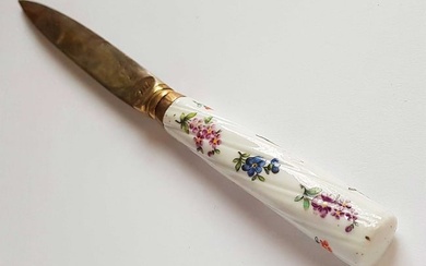 ANTIQUE RUSSIAN SILVER PORCELAIN KNIFE, 1770