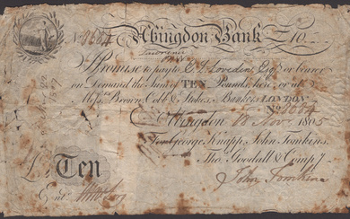 Abingdon Bank, for George Knapp, John Tomkins, Thos Goodall & Company, £10,...