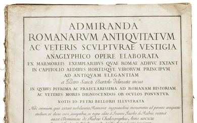 "Admiranda romanarum antiquitatum", a compilation of