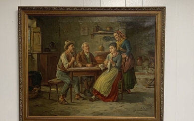 Adolph Raufer 1794-1856 Interior Painting Signed