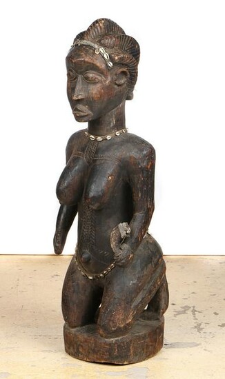 African Baule Figure of a Kneeling Woman