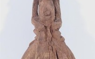 (-), Afrikaans houten Dogon masker met tronende vrouw...