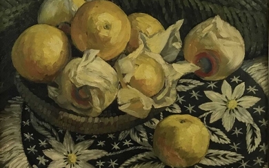 Alice Rebecca Kendall (1922 - 2011), oil on canvas, still life of fruit, signed N.B. Alice Rebecca Kendall was the President of the Royal Society of Women Artists
