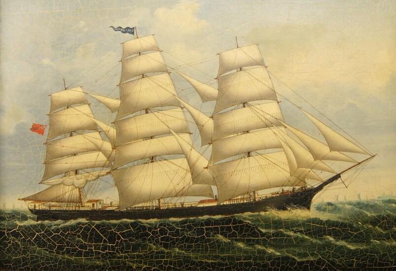 American School, mid-late 19th century and later- Clipper Ship Creedmoor; oil on canvas, 71 x 99 cm