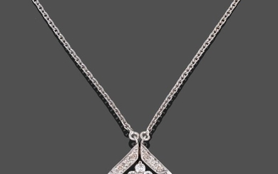 An 18 Carat White Gold Diamond Necklace, to be worn...