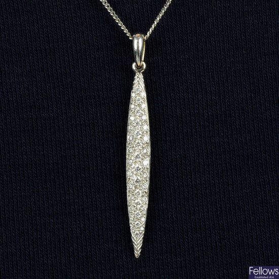 A diamond 'Feather' pendant, by Tiffany & Co.