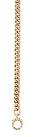 An 18ct gold watch chain, of curb...