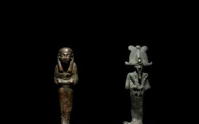 An Egyptian Bronze Ushabti and an Egyptian Bronze