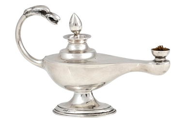 An English Edwardian sterling silver oil Lamp - Birmingham...