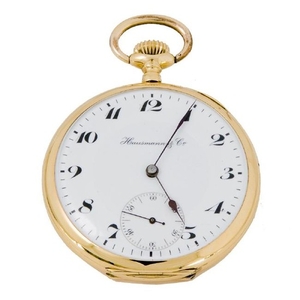 An Housmann & Co. gold cased pocket watch