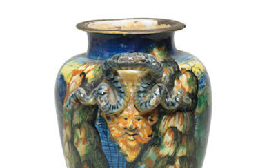 An Urbino maiolica wet drug jar attributed to the Fontana workshop, circa 1565-70