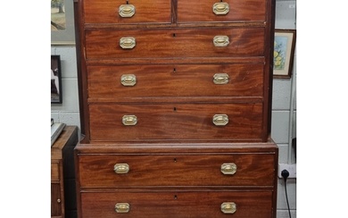 An early 19th Century Mahogany Chest on Chest with dental co...