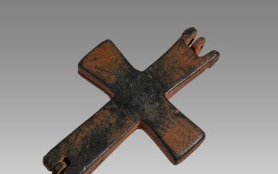Ancient Byzantine Bronze Reliquary Cross c.8th century AD.