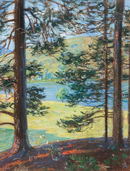 Andrey Avinoff pastel Lake Landscape