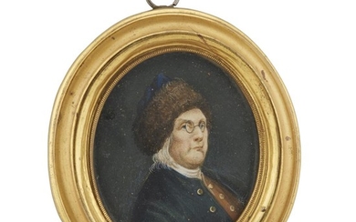 Anglo-Continental School 18th/19th century Portrait miniature of Benjamin Franklin...