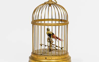 Animatronic Songbird in a Brass Cage
