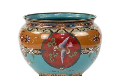 Antique Chinese Cloisonne Koi Fish Bowl