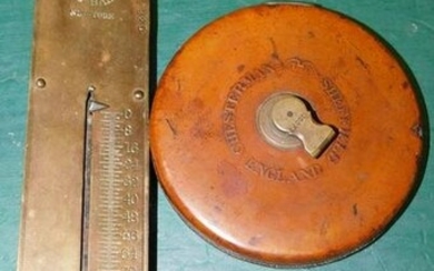 Antique Leather & Brass Measuring Tape