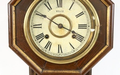 Antique Welch Mfg. Co. School Wall Clock