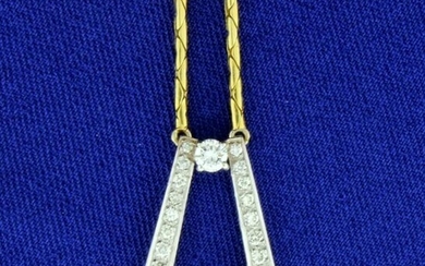 Art Deco Style 1/2 ct TW Diamond Necklace in 18k Yellow